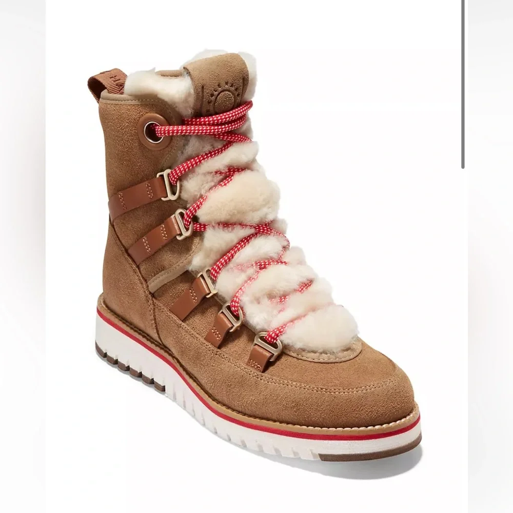 Cole Haan Zerogrand Luxe Hiker Suede Hiking Boots in Light Whiskey